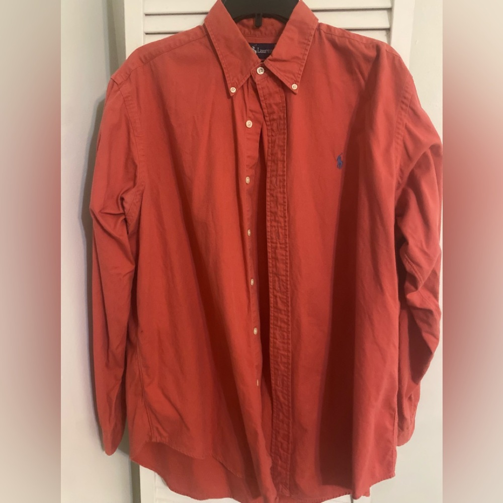 Ralph Lauren Red Casual Button Down Shirt large